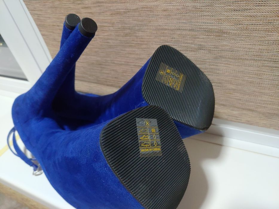 Босоножки туфли стрипы пятёрки синие Pleaser 38 новые