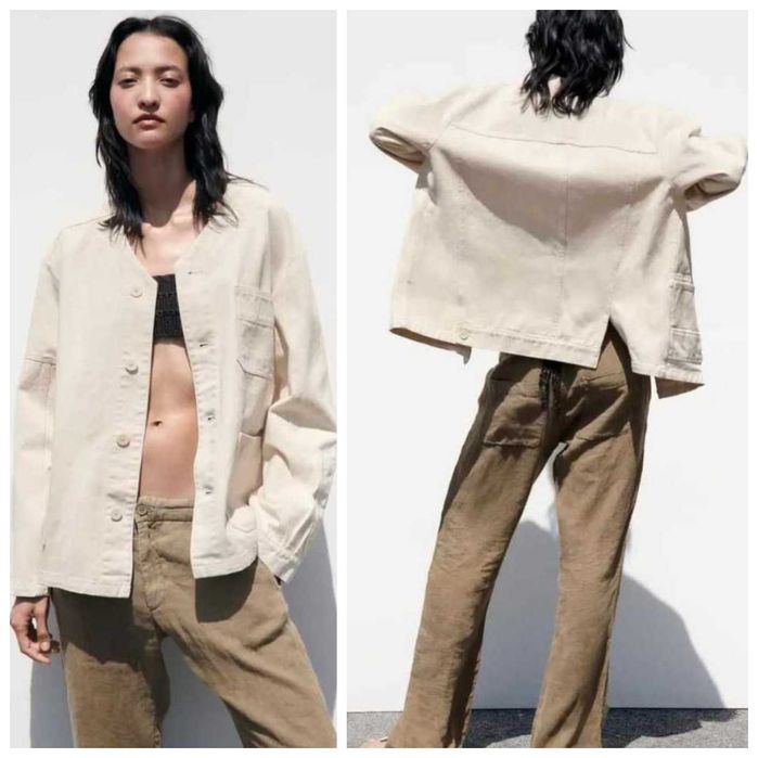 Kurtka dżinsowa oversize Zara z najnowszej kolekcji. Nowa M-L