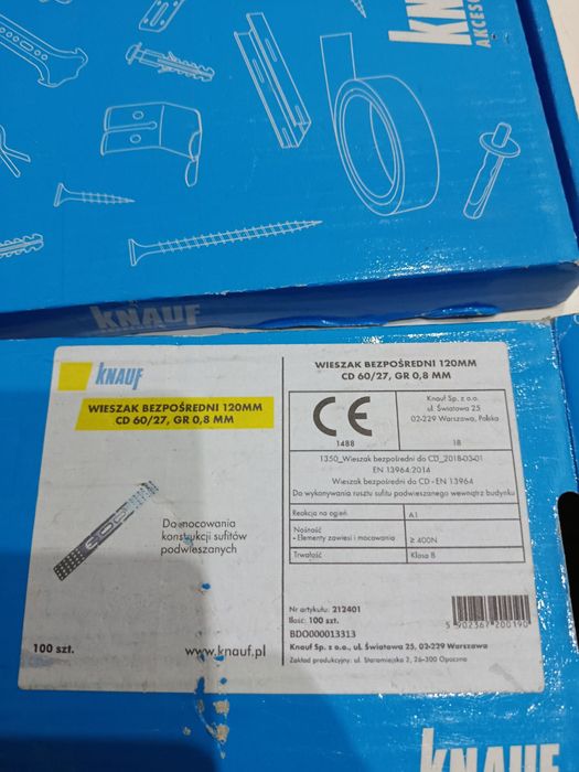 Wieszak Knauf 147 szt. Budmat 57 szt