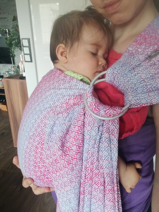 Żakardowa chusta kółkowa Lennylamb serduszka