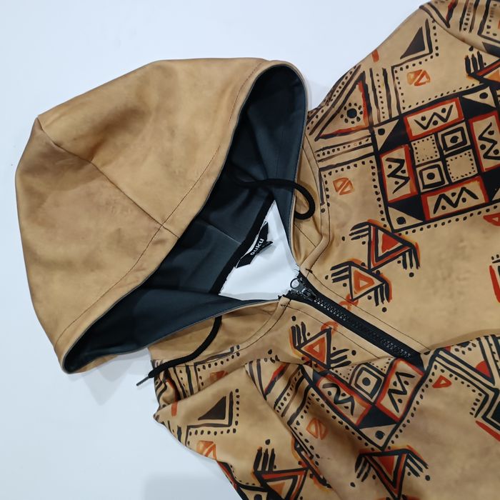 OUKU  bluza z kapturem roz,4xl/3xl etno Boho bluza rozsuwana