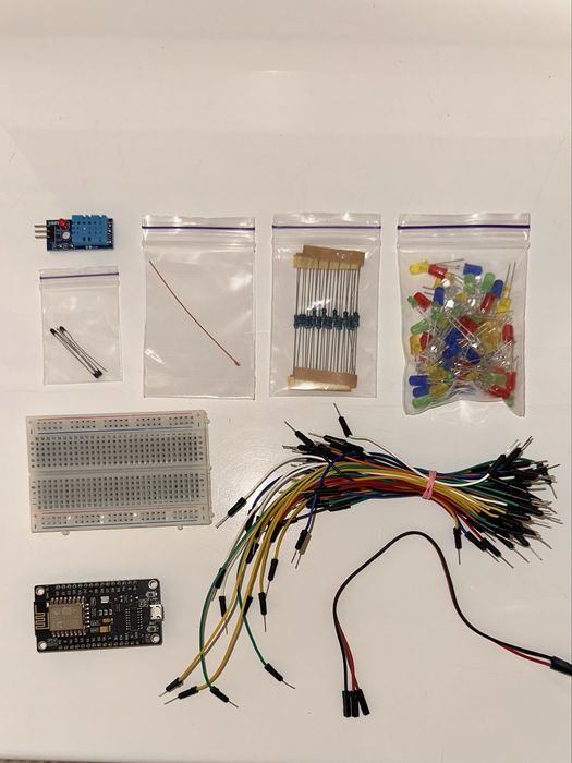 Набір компонентів Arduino: NodeMCU ESP8266,DHT11, макетна плата, дроти