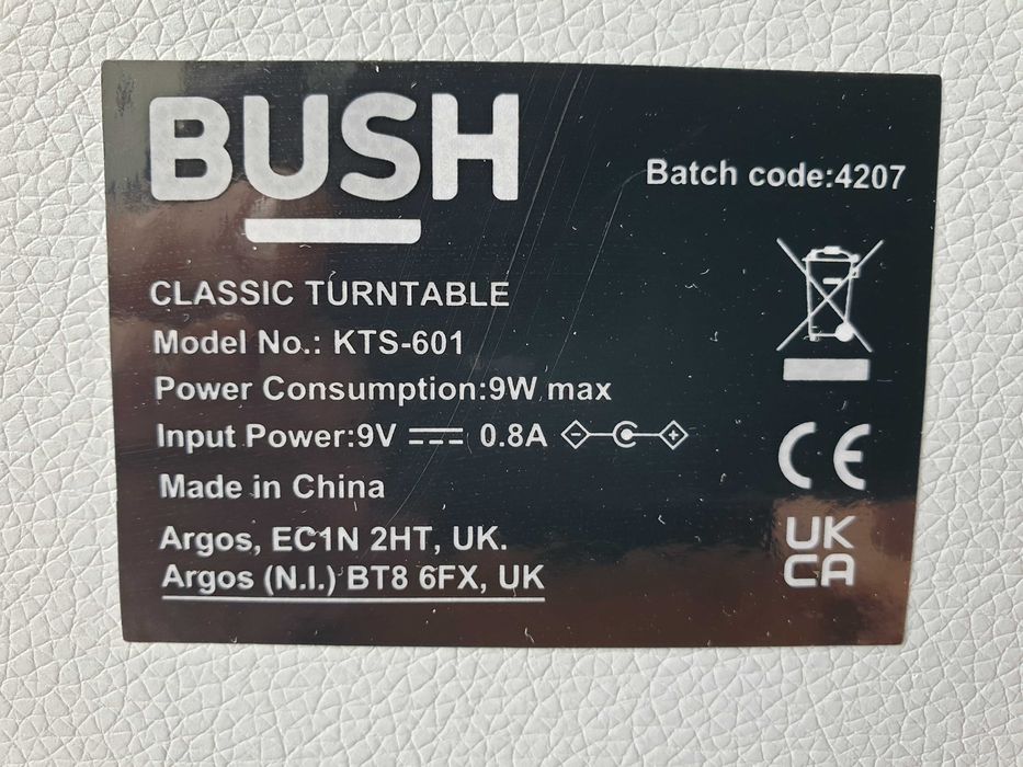 Вініловий програвач Bush Classic kts601 + навушники