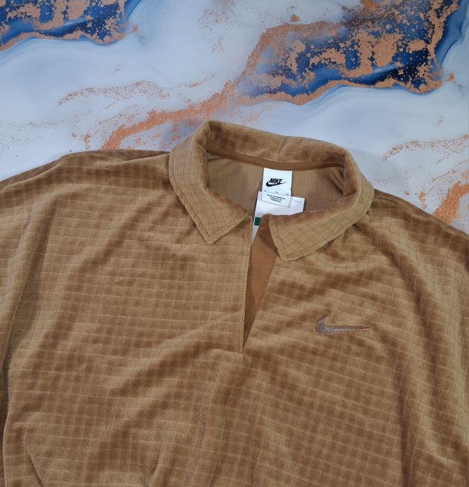 Велюровая кофта Nike Velour Polo женская свитшот Swoosh Essential