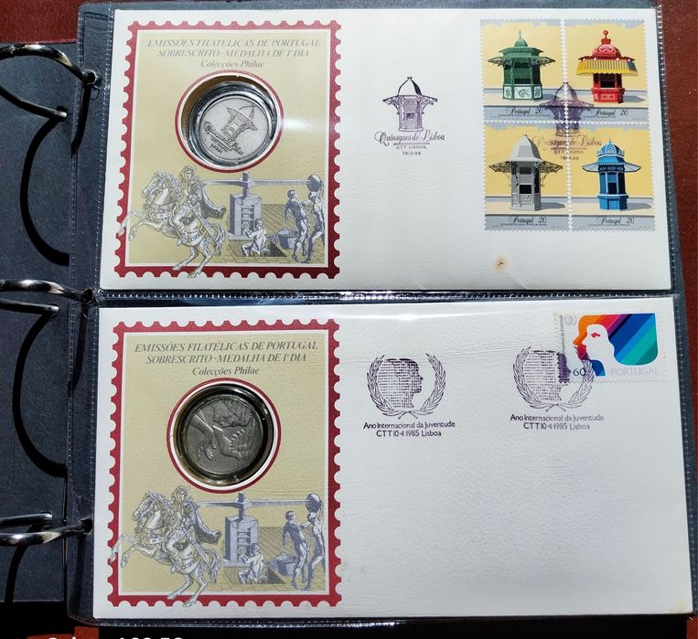 Filatelia Numismática sobrescrito com medalha