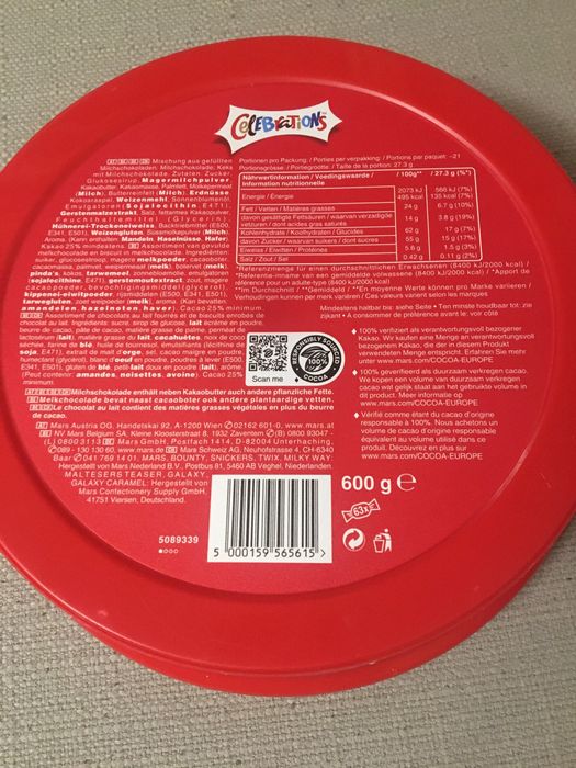 Opakowanie po „Celebrations”