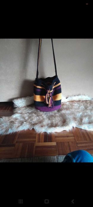 Saco de croché feito à mão