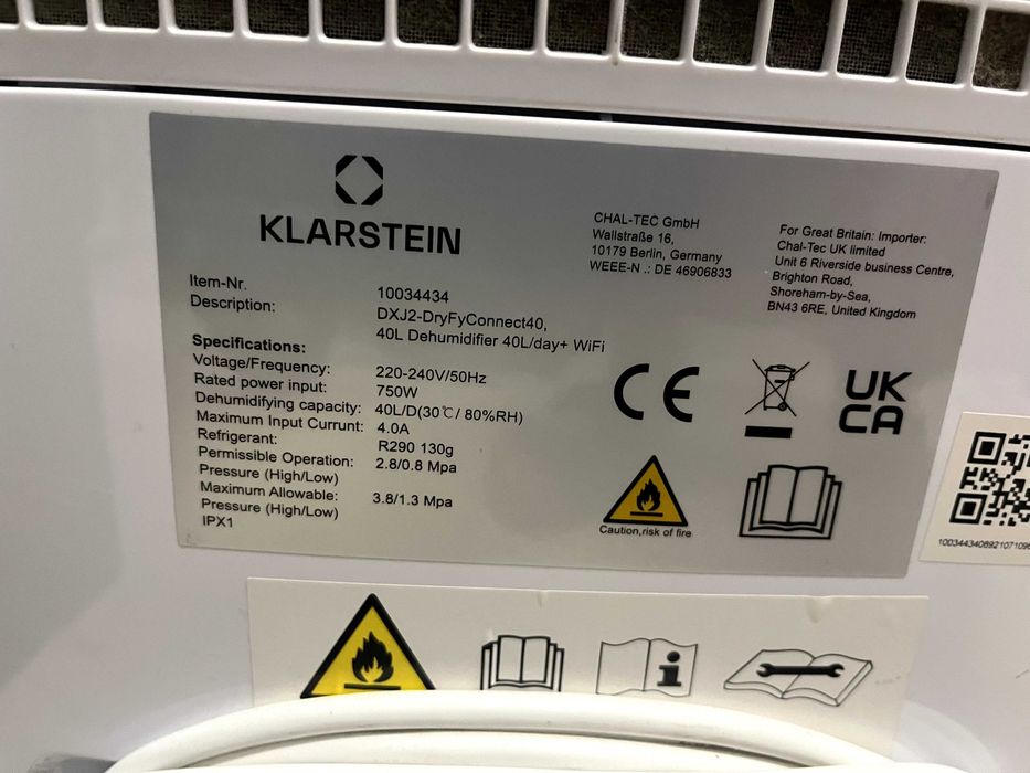 DryFy Connect 40 Dehumidifier WH