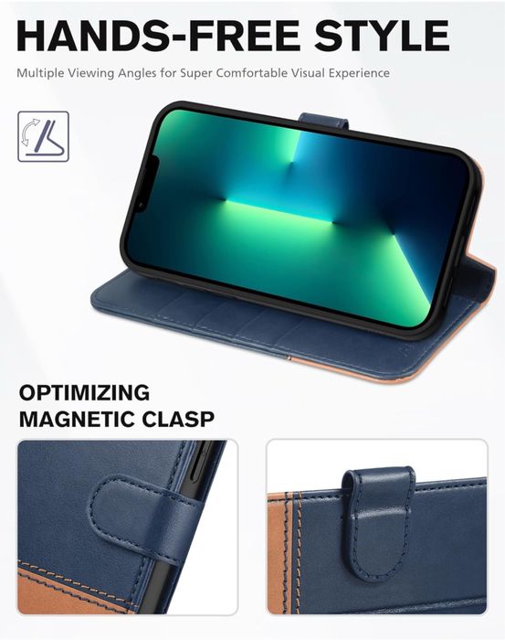 TUCCH Etui / Case do iPhone 13 Pro Max z kieszeniami na karty