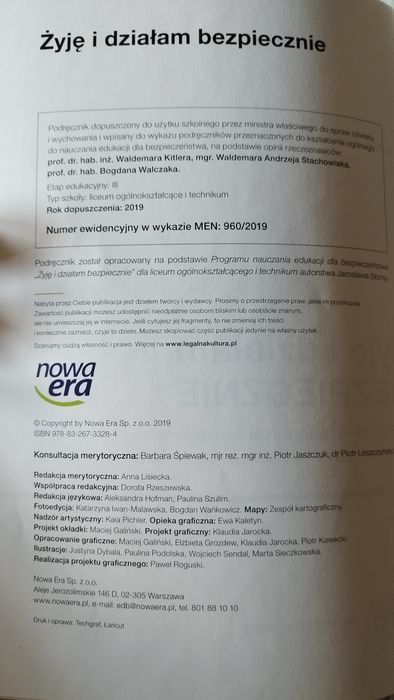 Żyję i działam bezpiecznie podręcznik