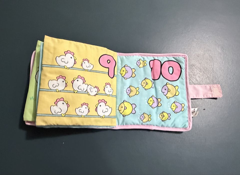 Livro de Pano Sensorial Simba Baby - Números e Animais (Como Novo)