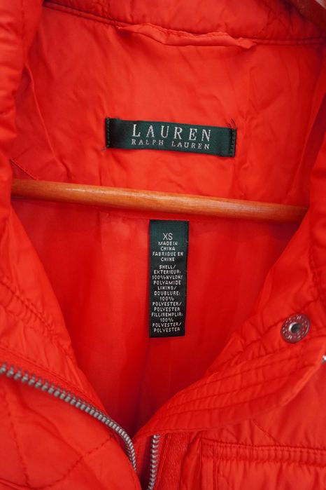 Y82 wiosenna kurtka damska Ralph Lauren pomarańcz pikowana pasek S 36