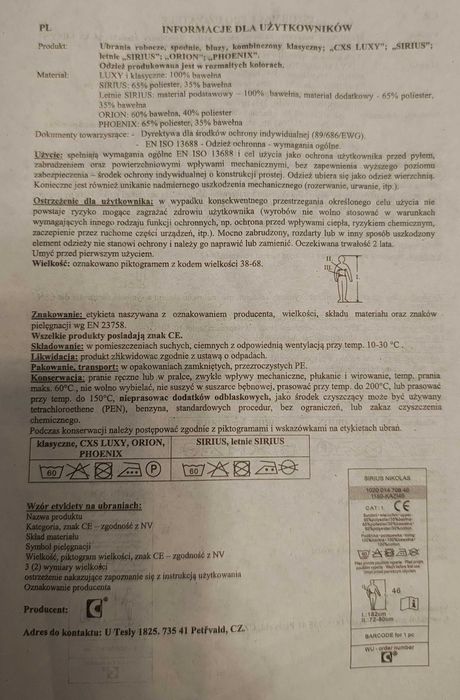 Sprzedam fartuch roboczy VENCA