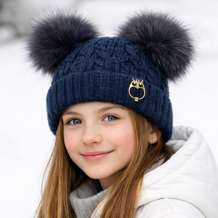 Вязаная шапка для девочки 10-12 лет