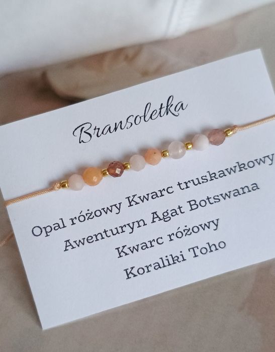 Bransoletka kamienie naturalne opal kwarc awenturyn