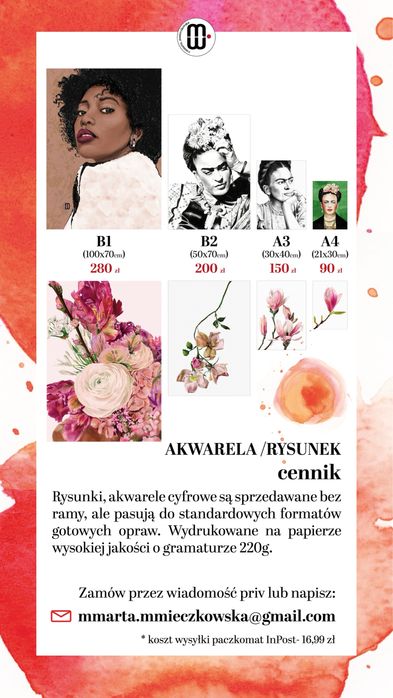 Frida Kahlo / Rysunek cyfrowy - A3 (30-40cm)