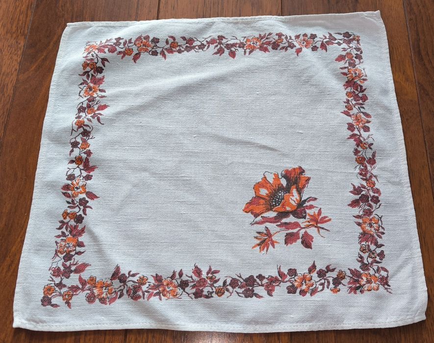 4 lniane serwetki vintage