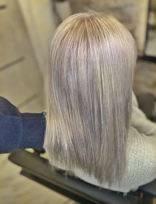 Блискучі прядки у волосся, блестящие нитки, канекалон, обруч,заколки