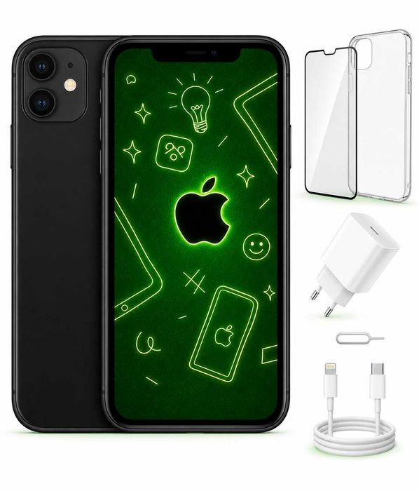 iPhone 11 128 GB Kolory - Bateria 100% - 1 Rok Gwarancji - Raty 0%