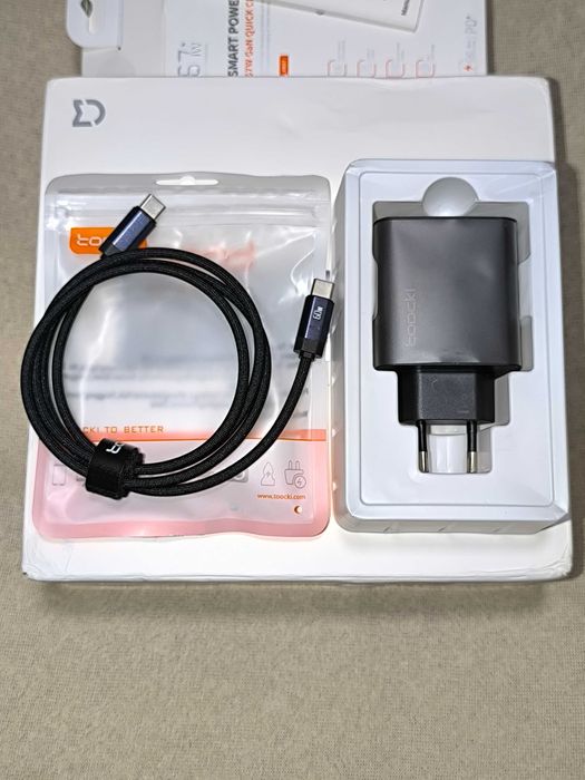 PD Toocki GaN 67W LED умная зарядка + кабель 60W + Подарок !