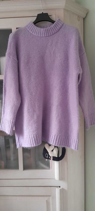 Sweter liliowy xs oversize