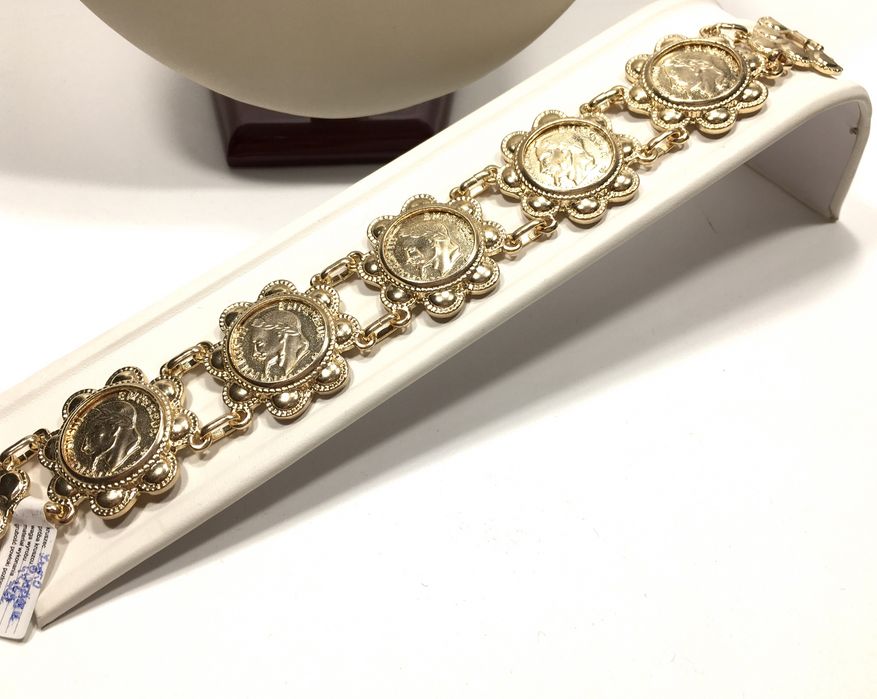 Złoty damski komplet FABERGÈ wybite próby 750•pozłacany ogniowo 18K