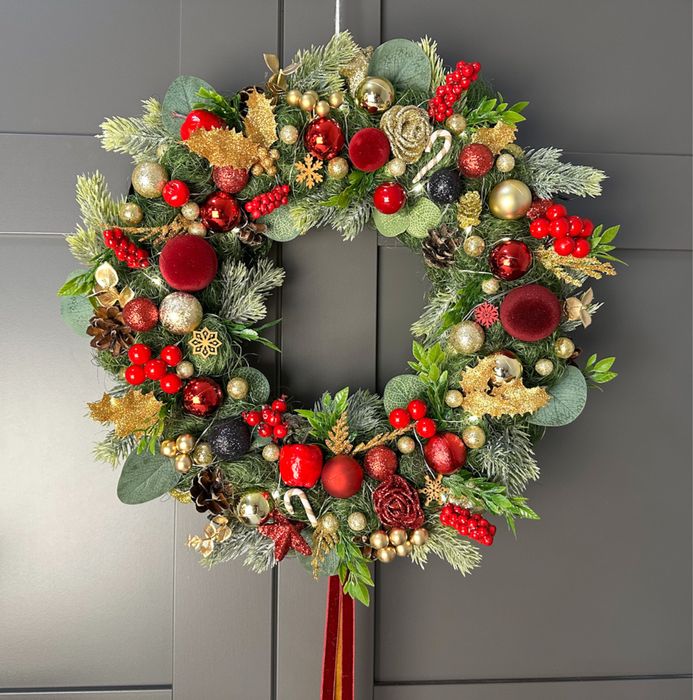 Wianek na drzwi ze światełkami 38cm 251209