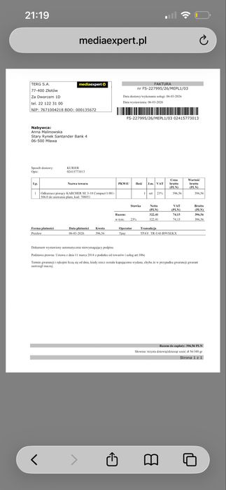 Odkurzacz pioracy Karcher SE 3 -18 Compact