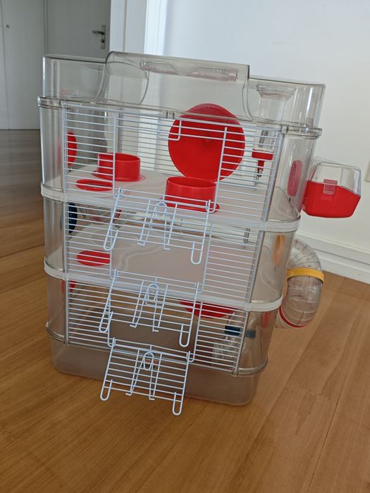 Gaiola hamster 3 andares como nova