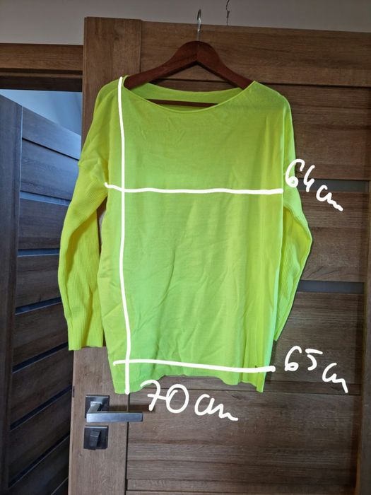 Sweter neon żółty nietoperz xxl xl uniwersalny