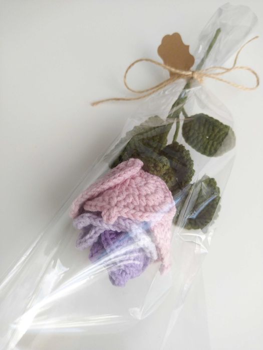 szydełkowy kwiat - róża