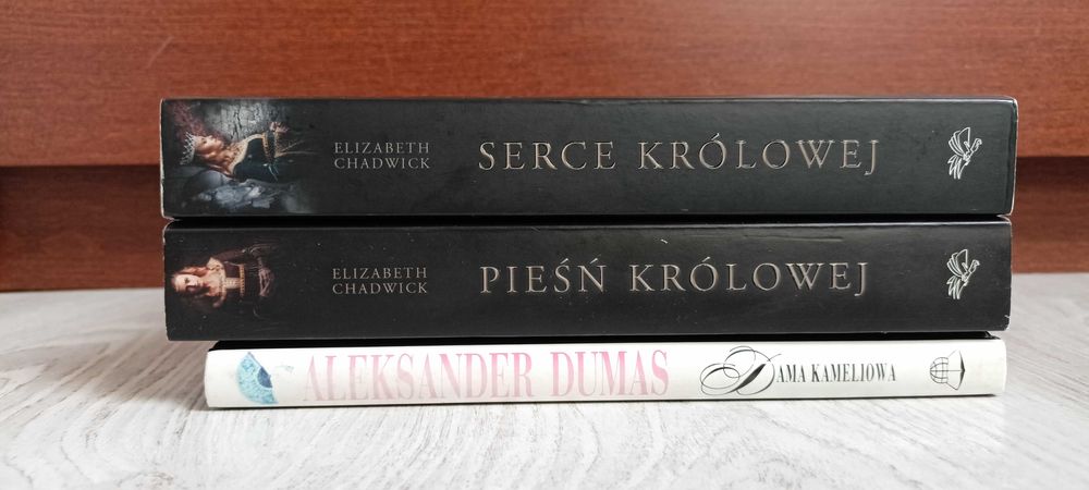 3x Elizabeth Chadwick Serce Królowej UNIKAT + Pieśń Królowej + Aleksander Dumas Dama Kameliowa BDB