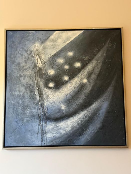 Quadro Abstrato Grande com Moldura