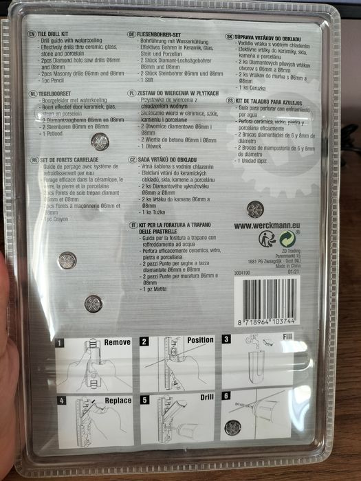 Zestaw do wiercenia w płytkach Werckmann