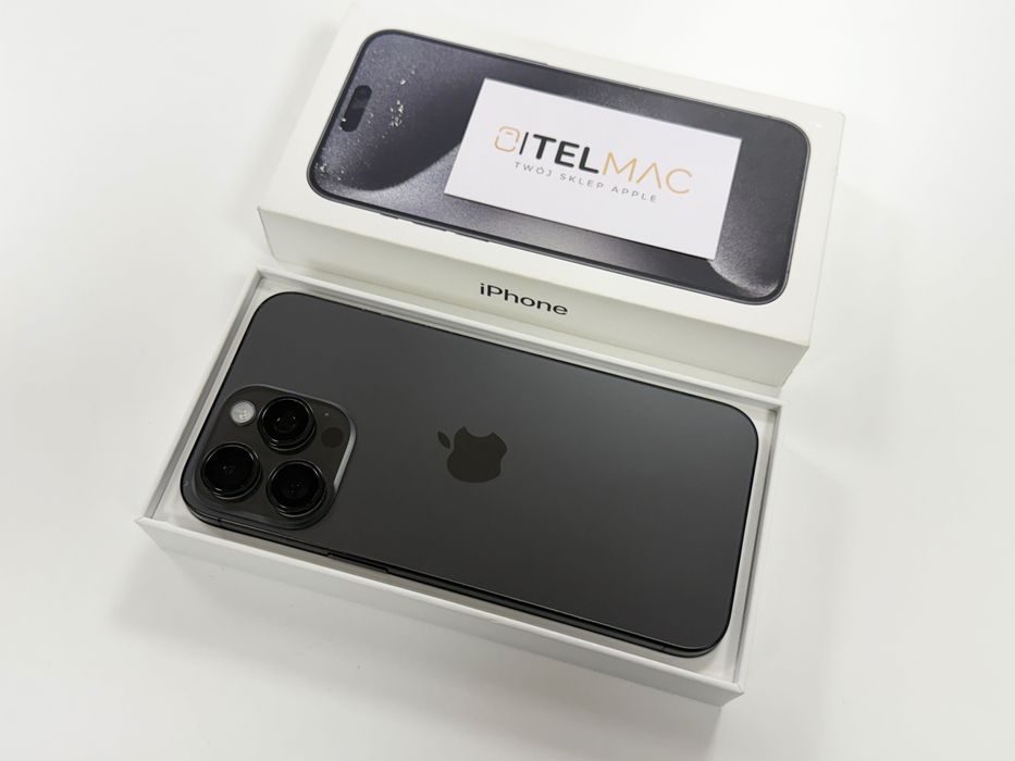 Apple iPhone 15 Pro Max 256GB 5G Black • BAT 100% • GW • Raty 0%