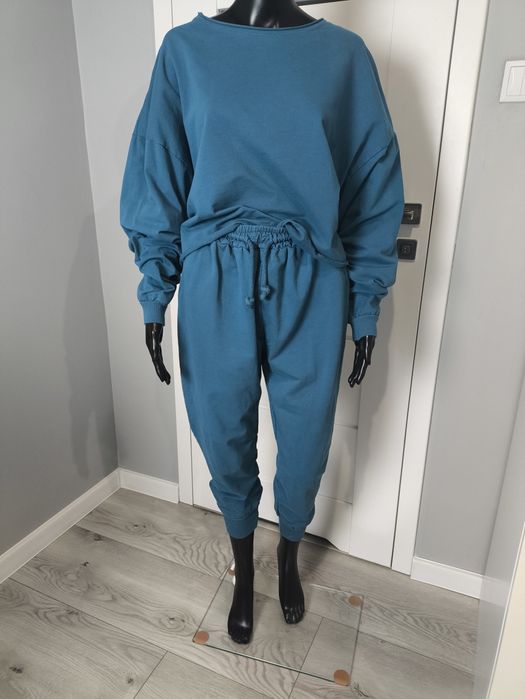 Dres damski komplet dresowy Made In Italy odcień morski uniwersalny
