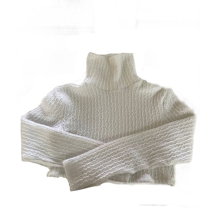 Укорочений білий светр Bershka