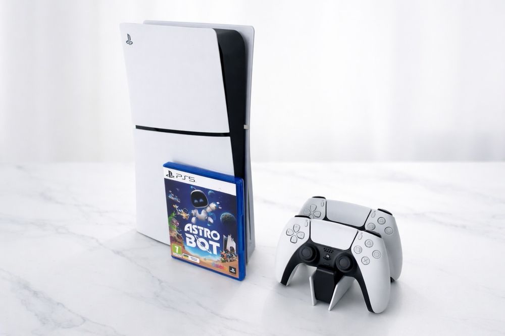 PlayStation 5 + 2 геймпади + зарядна станція + Astro Bot (як нова)