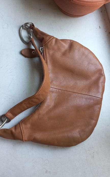 Брендова шкіряна сумка хобо багет