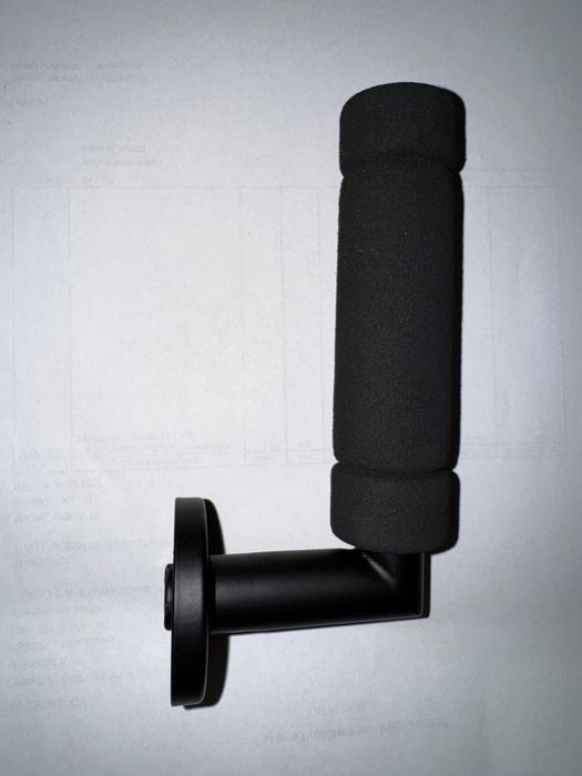 Klamka ciepła Xenia czarna szyld dzielony okragły WC komplet