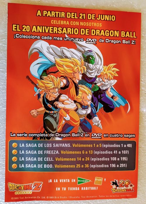 Raro Panfleto de publicidade DragonBall Z