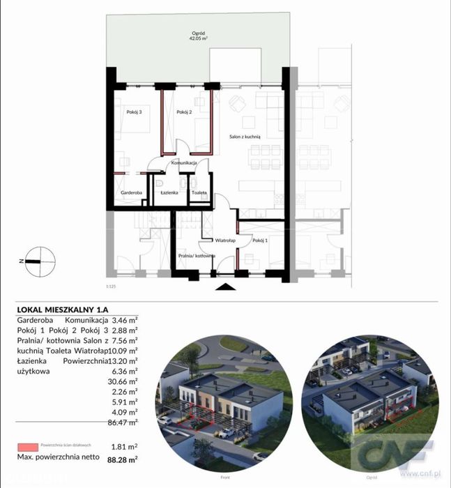 Tychy, Nowy apartament jednopoziomowy, Ogródek