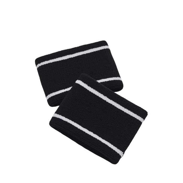 Frotki na nadgarstek Under Armour Striped Performance WB 2 szt. czarne