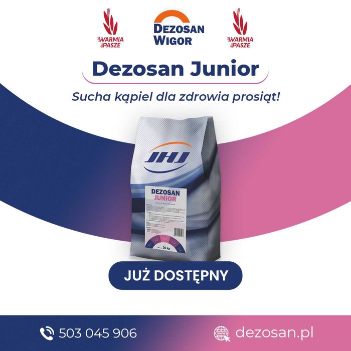 Dezosan junior - sucha kąpiel dla prosiąt | 1200 kg | higiena prosiąt