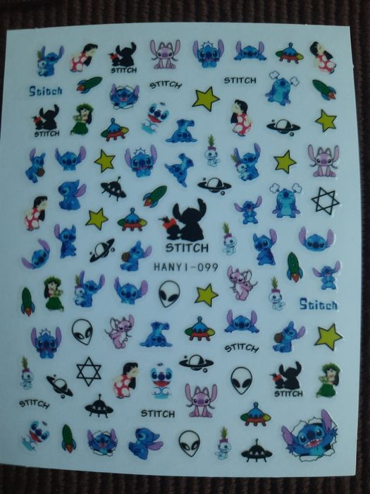 Naklejki na paznokcie Stitch