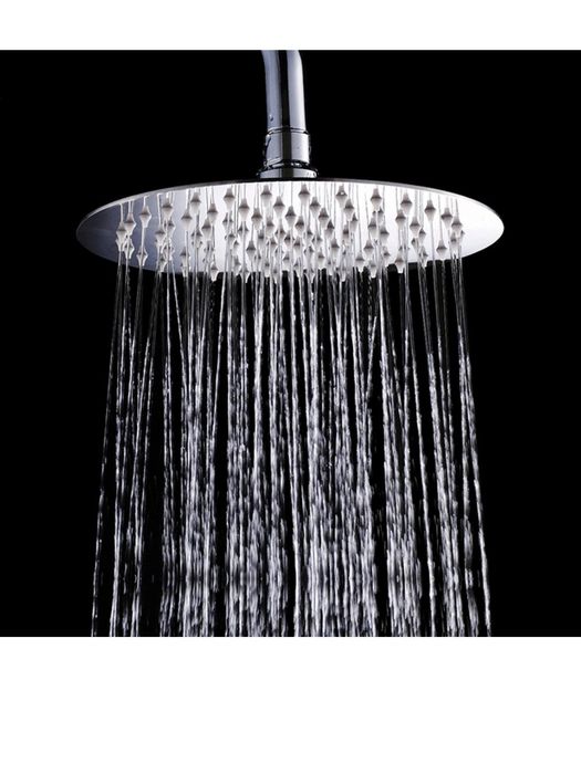 Ultracienka głowica prysznicowa ze stali nierdzewnej, stała, okrągła