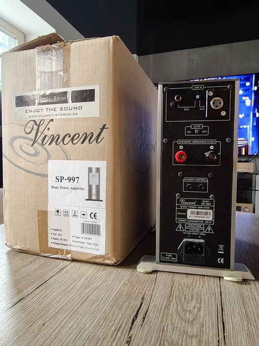 Vincent SP-997 Srebrny dwie Końcówki Mocy Monoblok jak nowe