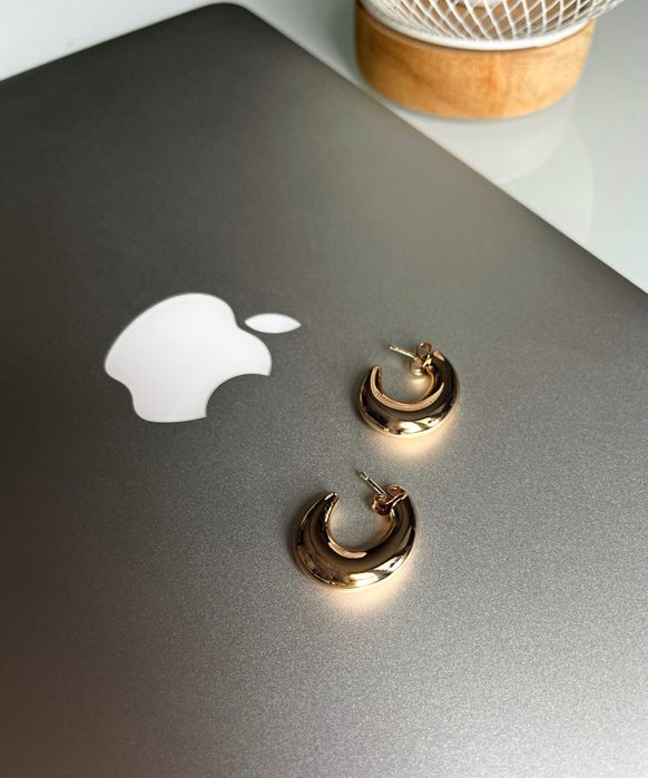 Kolczyki dmuchane pozłacane stal chirurgiczna 316l