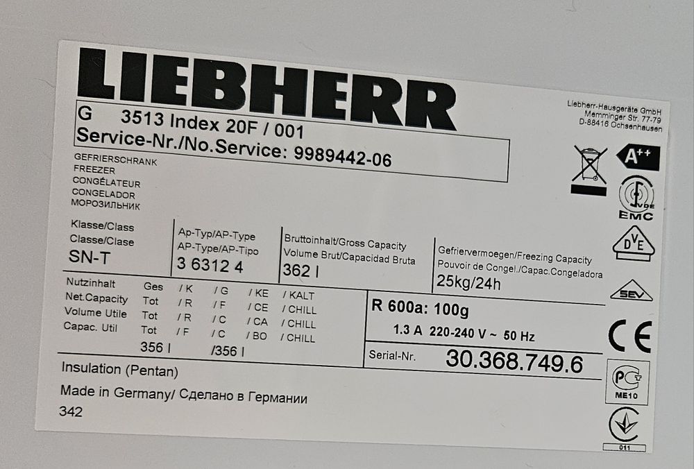 Морозильна камера Liebherr G 3513