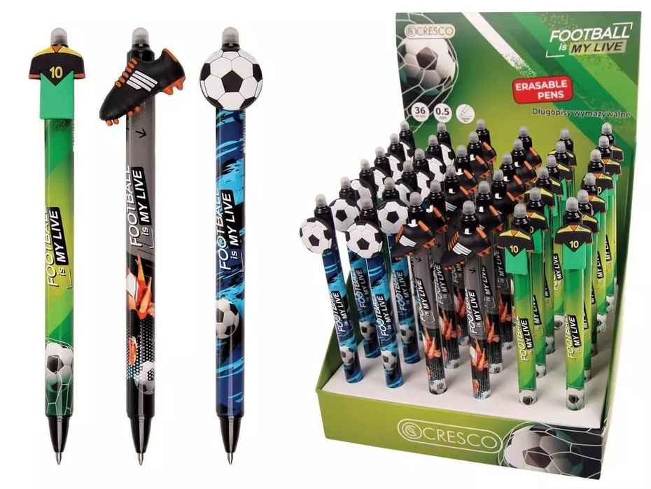 Długopis wymazywalny Football (36szt). Cresco. Nowy Produkt